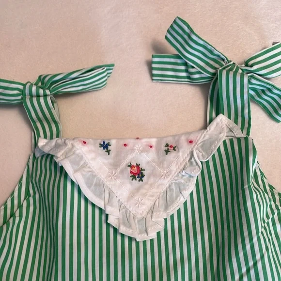 Ralph Lauren striped green dress !! 12 months like new ! - Picture 3 of 5